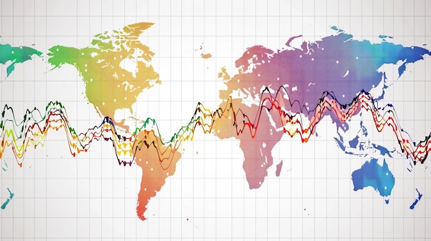 A world map highlighting different regions with varying colors to represent different levels of market development, such as developed markets, emerging markets, and frontier markets. The map also includes brief descriptions of the economic characteristics and investment opportunities in each region.