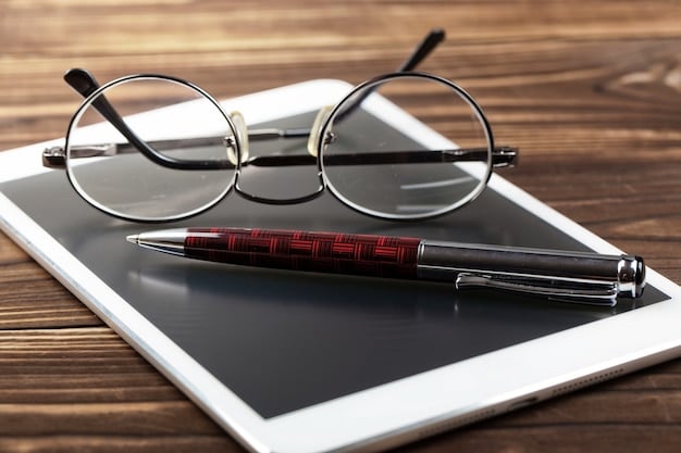 A close-up of a legal document with highlighted sections related to employee benefits, accompanied by a pen and a pair of glasses, symbolizing careful review and analysis.